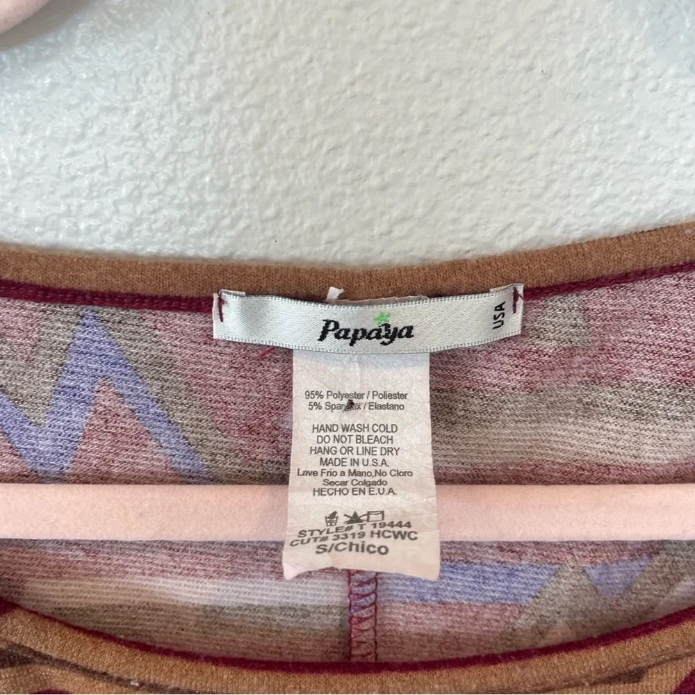 Papaya Southwest Print Asymmetrical Sweater Shirt Poncho‎ Like Size Small Drapey